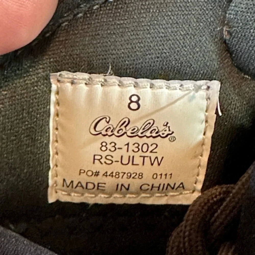 Cabelas Ultralight Wading Boots Mens 8 Brown Green Felt Sole STL Cleats 83-1302